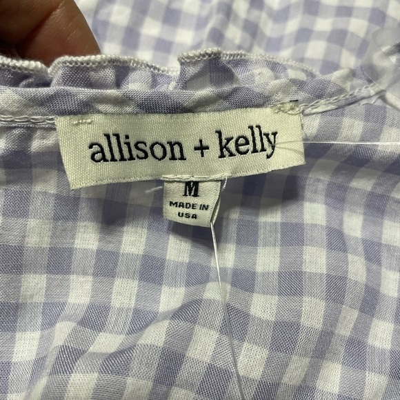 NWT Allison & Kelly Long Sleeve Ruffle Trim Gingham Fit-And-Flare Dress Size M - Picture 12 of 15